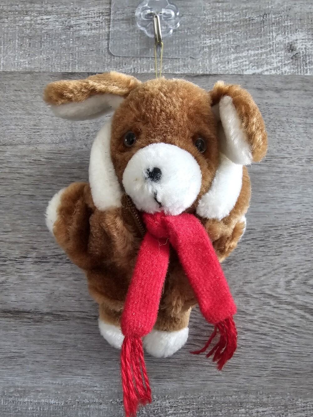 4" Vtg 1984 Avon Puppy Dog Plush Christmas Hoodie Stuffed Animal Ornament 262c